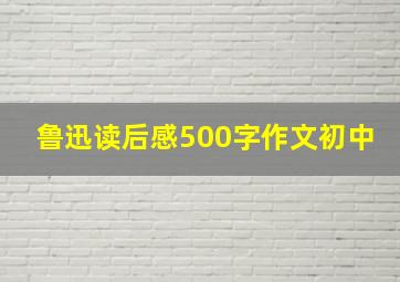 鲁迅读后感500字作文初中