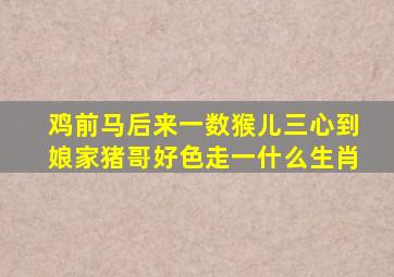 鸡前马后来一数猴儿三心到娘家猪哥好色走一什么生肖