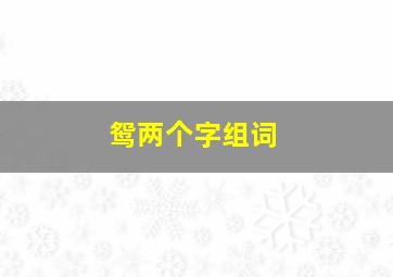 鸳两个字组词