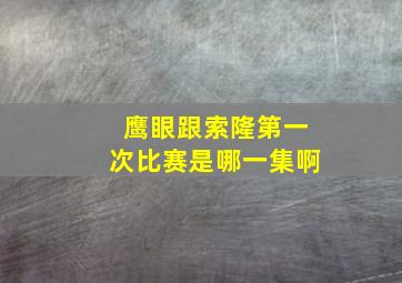 鹰眼跟索隆第一次比赛是哪一集啊