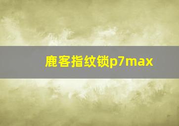 鹿客指纹锁p7max