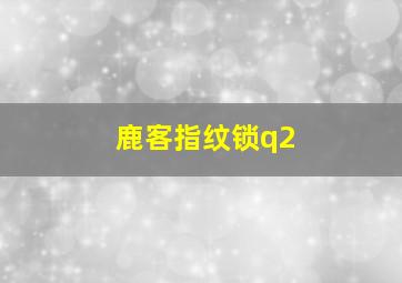 鹿客指纹锁q2