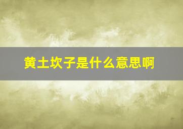 黄土坎子是什么意思啊