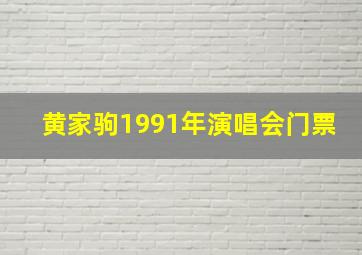 黄家驹1991年演唱会门票