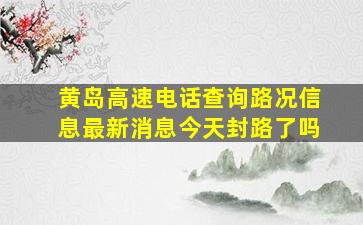 黄岛高速电话查询路况信息最新消息今天封路了吗