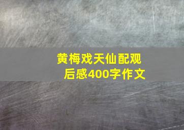 黄梅戏天仙配观后感400字作文