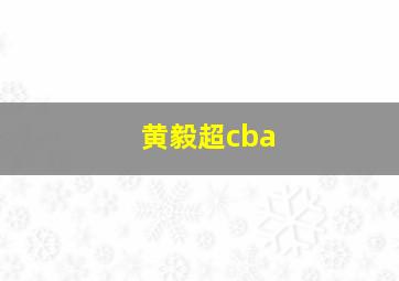 黄毅超cba