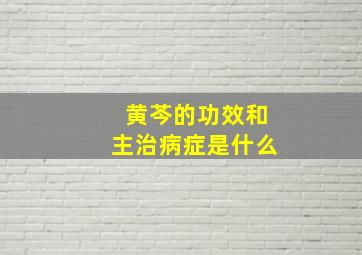 黄芩的功效和主治病症是什么