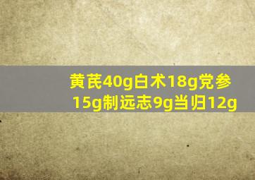 黄芪40g白术18g党参15g制远志9g当归12g