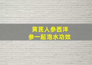 黄芪人参西洋参一起泡水功效