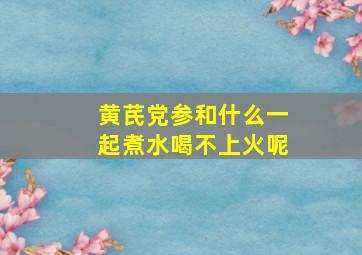 黄芪党参和什么一起煮水喝不上火呢