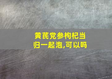 黄芪党参枸杞当归一起泡,可以吗