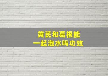 黄芪和葛根能一起泡水吗功效