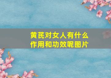 黄芪对女人有什么作用和功效呢图片