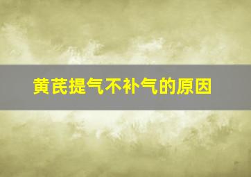 黄芪提气不补气的原因