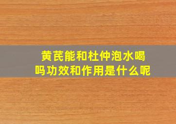 黄芪能和杜仲泡水喝吗功效和作用是什么呢