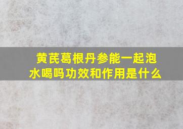 黄芪葛根丹参能一起泡水喝吗功效和作用是什么