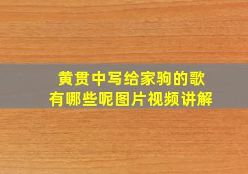 黄贯中写给家驹的歌有哪些呢图片视频讲解