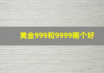 黄金999和9999哪个好