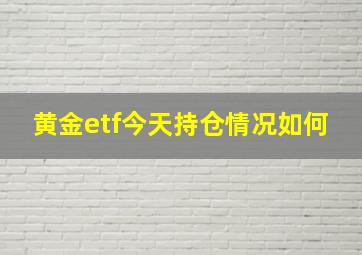 黄金etf今天持仓情况如何