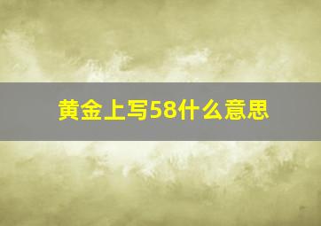 黄金上写58什么意思