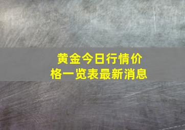 黄金今日行情价格一览表最新消息