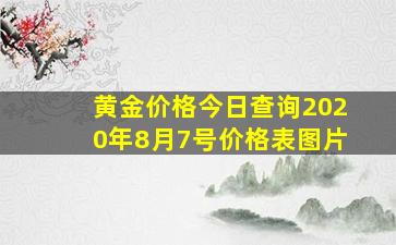 黄金价格今日查询2020年8月7号价格表图片