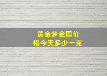 黄金梦金园价格今天多少一克