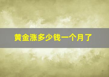 黄金涨多少钱一个月了