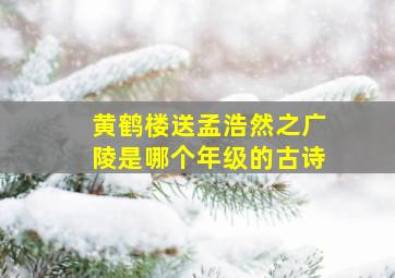 黄鹤楼送孟浩然之广陵是哪个年级的古诗