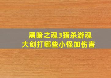 黑暗之魂3猎杀游魂大剑打哪些小怪加伤害