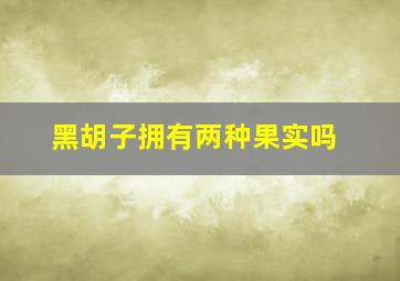 黑胡子拥有两种果实吗