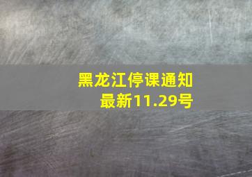 黑龙江停课通知最新11.29号