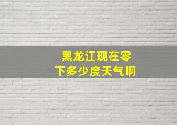 黑龙江现在零下多少度天气啊