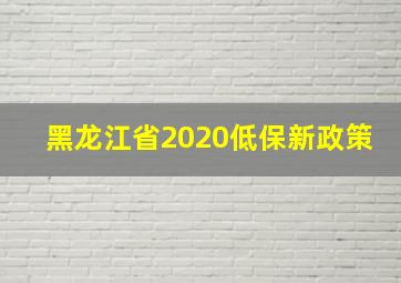 黑龙江省2020低保新政策