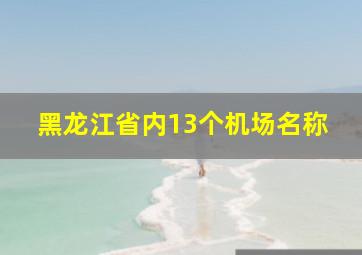 黑龙江省内13个机场名称