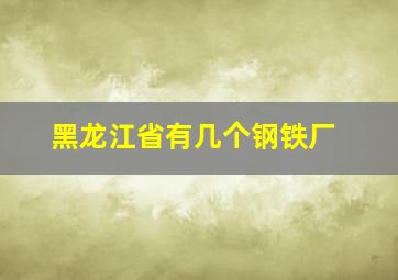 黑龙江省有几个钢铁厂