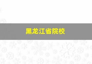 黑龙江省院校