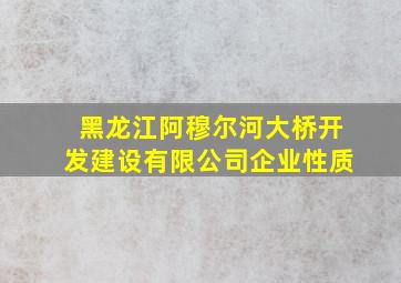 黑龙江阿穆尔河大桥开发建设有限公司企业性质