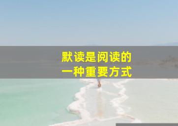 默读是阅读的一种重要方式