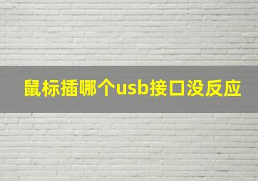 鼠标插哪个usb接口没反应