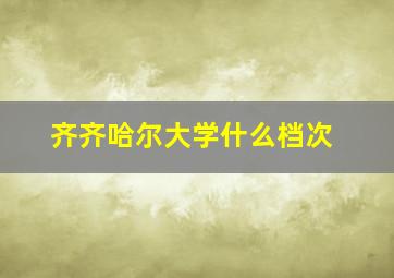 齐齐哈尔大学什么档次