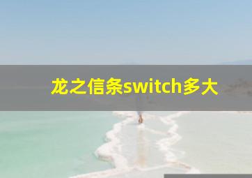 龙之信条switch多大