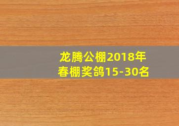 龙腾公棚2018年春棚奖鸽15-30名