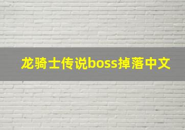 龙骑士传说boss掉落中文