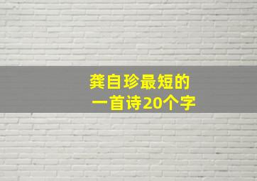 龚自珍最短的一首诗20个字