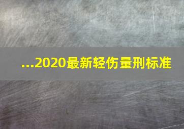 ...2020最新轻伤量刑标准