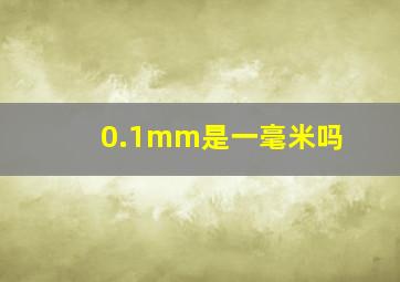 0.1mm是一毫米吗