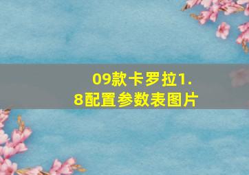 09款卡罗拉1.8配置参数表图片