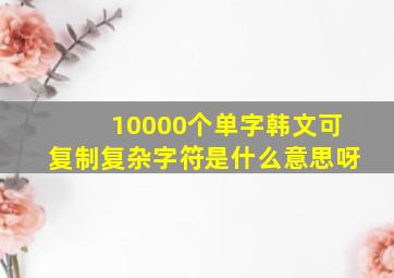 10000个单字韩文可复制复杂字符是什么意思呀